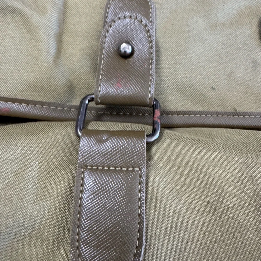 Khaki Brown Canvas Vintage Calvin Klein Overnighter Weekender Travel Bag RARE